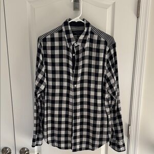 Men's Black and White Checkered Shirt
